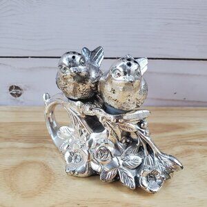 Vintage Silverplate Love Birds Salt And Pepper Shakers Weidlich Bros Co. MCM